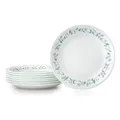 Corelle Vitrelle 8-Piece Appetizer Plates Set, Triple Layer Glass and Chip Resistant, Lightweight Round 6-3/4-inch Plates, Country Cottage
