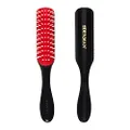 Denman Original Styler Bristles Hair Brush, Black/Red, 7 Row - Wide