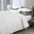 Royal Comfort Quilt Duvet Blanket 800GSM Silk Blend Ultra Warm Durable Luxury (White, Double)