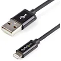 StarTech.com 2-Meters Apple 8-Pin Lightning Connector to USB Cable for iPhone/iPod/iPad - Black (USBLT2MB)
