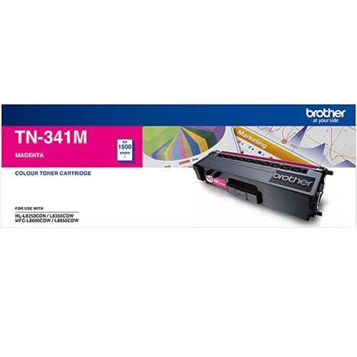 Brother Genuine TN341M Printer Toner Cartridge, Magenta, Page Yield Up to 1500 Pages, (TN-341M) for Use with: HL-L8250CDN, HL-L8350CDW, MFC-L8600CDW, MFC-L8850CDW