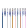 Monoprice SlimRun Cat6A Ethernet Patch Cable - Network Internet Cord - RJ45, Stranded, UTP, Pure Bare Copper Wire, 30AWG, 2 Feet, 10-Color, 10-Pack