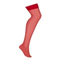 Obsessive OB1472 Red Slim Stockings for Garters Size S/M