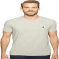 Nautica Men's Short Sleeve Solid Slim Fit V-Neck T-Shirt, Grey Heather, Medium