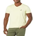 Nautica Men's Short Sleeve Solid Slim Fit V-Neck T-Shirt, French Vanilla, Small