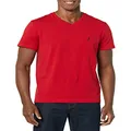 Nautica Men's Short Sleeve Solid Slim Fit V-Neck T-Shirt, Red, Medium