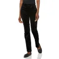NYDJ Women's Marilyn Straight Leg Velvet Jeans, Black, 18