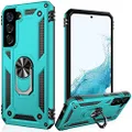 LUMARKE Galaxy S22 Case,Military Grade Pass 16ft Drop Test Shockproof Heavy Duty Protective Phone Case with Magnetic Kickstand for Samsung Galaxy S22 6.1" Turquoise