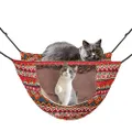 ONENIN Cat Cage Hammock,Hanging Soft Pet Bed for Kitten Ferret Puppy Rabbit or Small Pet,Double Layer Hanging Bed for Pets,2 Level Indoor Bag for Spring/Summer/Winter (Ethnic Style)
