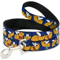 Buckle-Down Pet Leash - Road Runner Expressions Royal - 4 Feet Long - 1/2" Wide