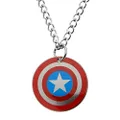 Marvel Officially Licensed Hypoallergenic Comics Stainless Steel Captain America Shield Chain Pendant Necklace, 16", One Size, Metal