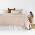 Bambury Temple Organic Cotton Quilt Cover Set, Rosewater, Single Bed