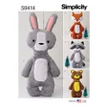 Simplicity S9414 Stuffed Animals Sewing Pattern, One Size