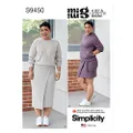 Simplicity S9450 Misses' Knit Tops and Skirts Sewing Pattern, Size 16-18-20-22-24