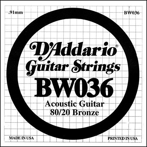 D'Addario BW036 Bronze Wound Acoustic Guitar Single String.036