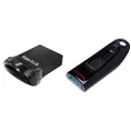 SanDisk 32GB Ultra Fit USB 3.1 Flash Drive SDCZ430-032G-G46 & 32GB Ultra USB 3.0 Flash Drive - Black - SDCZ48-032G-U46