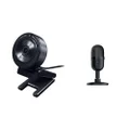 Razer Kiyo X Full HD Streaming Webcam: 1080p 30FPS or 730p 60FPS - Equipped with Auto Focus - Black, (RZ19-04170100) & Seiren Mini Ultra-Compact Condenser Microphone with FRML Packaging, Black