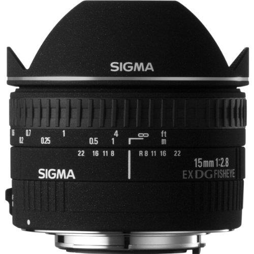 Sigma 4476927 15mm f/2.8 Ex DG Diagonal Fisheye Lens for Canon, Black