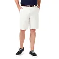Haggar Men's Cool 18 Straight Fit Flat Front Shorts, White Casual, 32