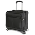 Perry Ellis Wheeled Spinning Laptop Computer Business Hardshell Briefcase, Obsidian Black, Large, 8-wheel Spinner Mobile Office