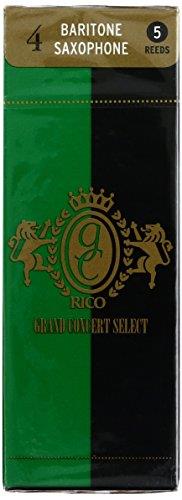 Rico Grand Concert Select Baritone Sax Reeds, Strength 4.0, 5-pack