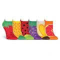 K. Bell Socks womens FRUIT 6 PAIR PACK NO SHOW Casual Sock, Fruit (Red), Shoe Size 4-10 UK
