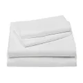 Amazon Basics Deluxe Microfiber Striped Sheet Set, Bright White, King