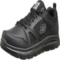 Skechers for Work Men's Flex Advantage Slip Resistant Oxford Sneaker, Black, 8 M US