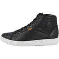 Ecco Women's Soft 7 High Top Sneaker, Black, 36 EU/5-5.5 US