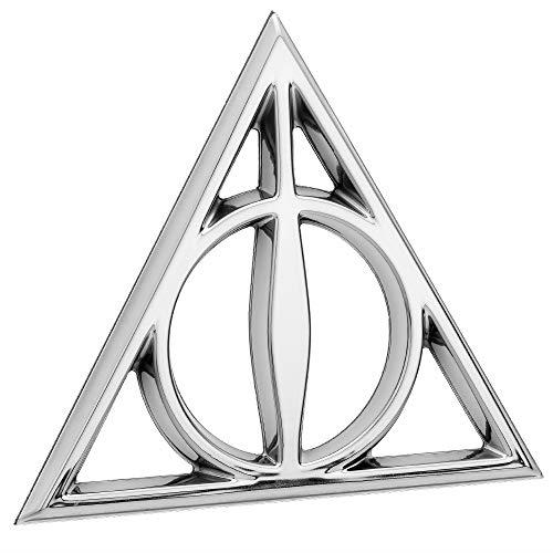 Fan Emblems Harry Potter Car Badge, 3D Deathly Hallows Symbol (Chrome)