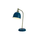 Lexi Lighting Lenna Vintage Table Lamp, 17.7" Height, Blue Shade, Steel Base with Adjustable Shade and E27 Lamp Holder
