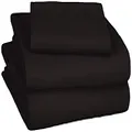 Amazon Basics Soft Microfiber Sheet Set with Elastic Pockets - Twin, Coal Black