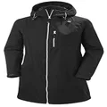Helly Hansen Women's Long Belfast Lightweight Waterproof Windproof Breathable Raincoat Jacket with Hood, 991 Black, X-Small