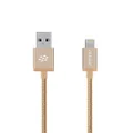 mbeat Toughlink 1.2m Metal Braided MFI Data Sync & Charging Lightning to USB 2.0 iPhone Cable - Gold