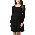Ripe Maternity Women's Long Sleeve Skater Dress, Black, XS
