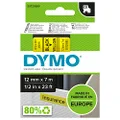 DYMO D1 Label Cassette Tape, 12mm x 7m, Black/Yellow