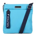 NAUTICA Diver Nylon Small Womens Crossbody Bag Purse with Adjustable Shoulder Strap, Scuba Blue