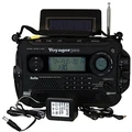 Kaito Voyager Pro KA600 Digital Solar DynamoWind UpDynamo Cranking AM/FM/LW/SW & NOAA Weather Emergency Radio with Flashlight Reading Lamp AlertSmart Phone Charger & RDS and Real-Time Alert with AC Adapter Black