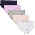 Calvin Klein Girls' Underwear Cotton Bikini Panty, 5 Pack, Heather Grey/White/Crystal Pink/Symphony/Ck Lilac, Small