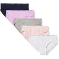 Calvin Klein Girls' Underwear Cotton Bikini Panty, 5 Pack, Heather Grey/White/Crystal Pink/Symphony/Ck Lilac, Small