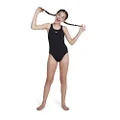 Speedo Girl's Endurance+ Medalist One Piece Swimsuit, Black, 9-10 Years