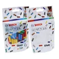 Bosch 70 Piece Transparent Mini Glue Sticks + 70 Pieces Coloured Glue Mini Sticks (for Bosch Gluey Cordless Hot Glue Pen)