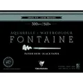 Fontaine 100% Cotton Black Watercolour Paper Pad, Cold Press, 300gsm 230 x 305 mm