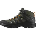 Salomon Men's X Braze Mid GTX Trail Running and Hiking Shoe, Olive Night/Black/Gray Green, 9 US