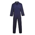 Portwest S999 Mens Euro Workwear Polycotton Coverall Boiler Suit Overalls Navy Tall, Medium