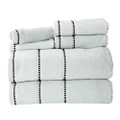 Lavish Home Luxury Cotton Towel Set- Quick Dry, Zero Twist and Soft 6 Piece Set with 2 Bath Towels, 2 Hand Towels and 2 Washcloths by (Seafoam/Black)