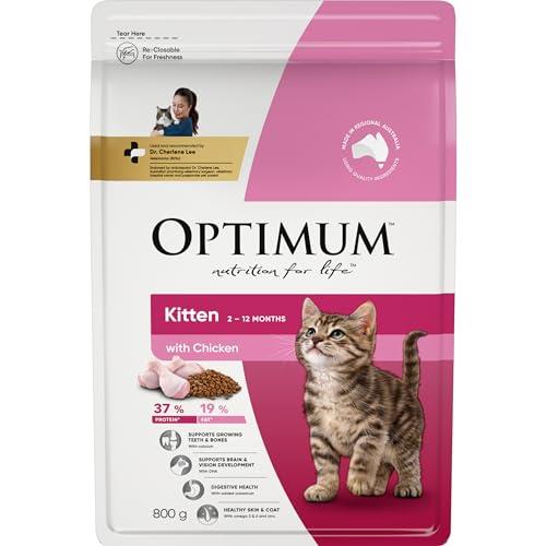 OPTIMUM Kitten 2-12 Months Wet Cat Food With Chicken 800g, 6 Pack