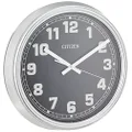 Citizen CC2037 Outdoor Wall Clock, Silver-Tone