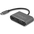 StarTech.com CDP2HDVGA USB-C to VGA and HDMI Adapter, Space Grey