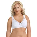 EXQUISITE FORM Women's Exquisite Form Fully Womens Front Close Posture With Lace 5100531 Bra, White, 38DD US